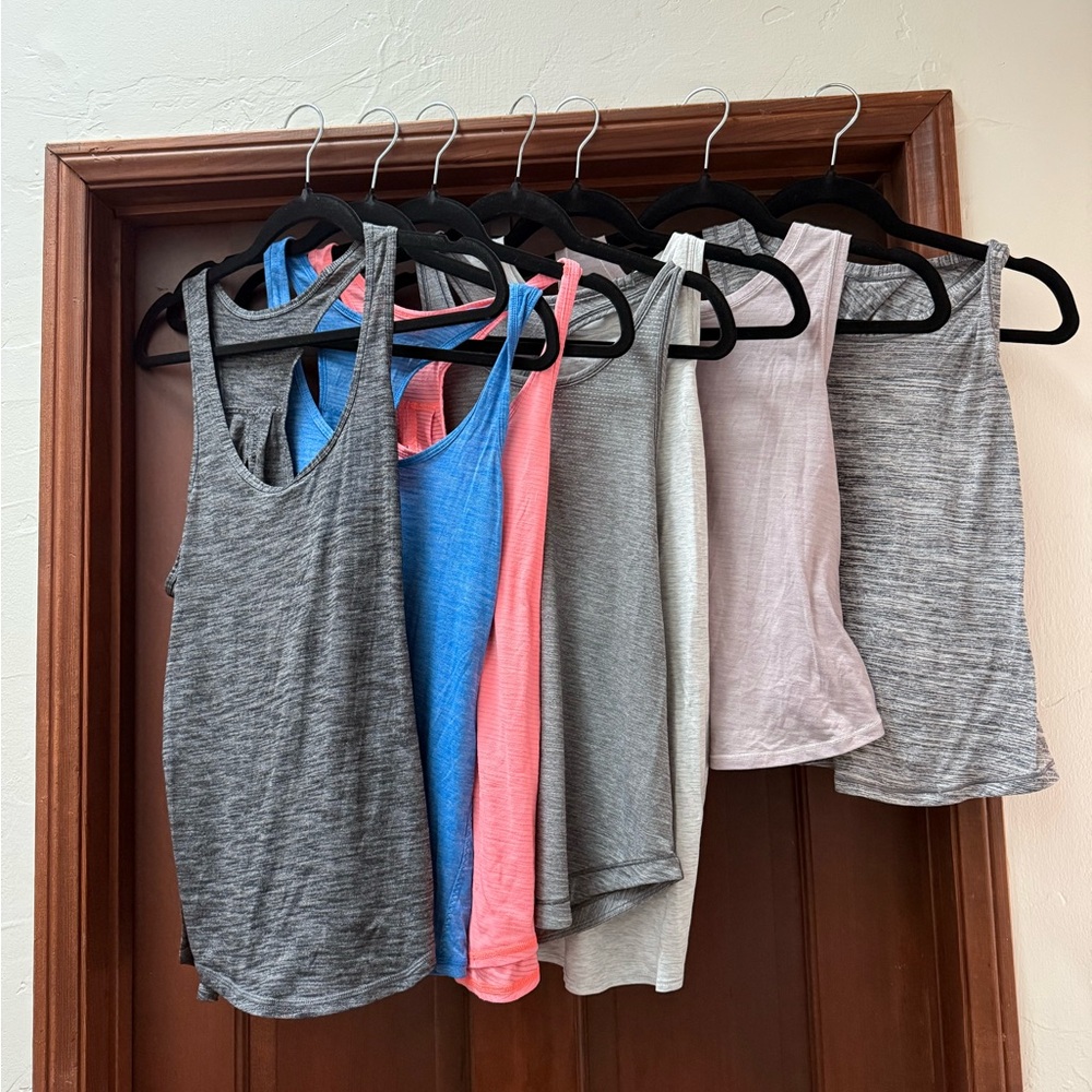 7 Lululemon workout tank tops, all size 4 or 6.